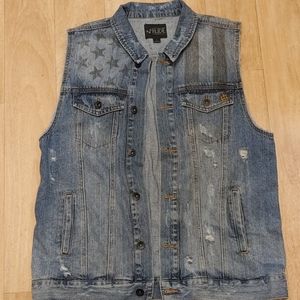 Hot topic Rude XXX jean jacket vest